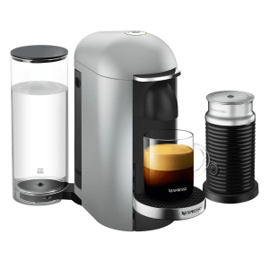 Nespresso VertuoPlus Deluxe and Aeroccino Bundle in Silver