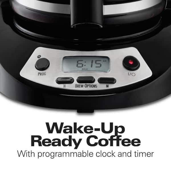 12 Cup Black and Stainless Steel Programmable Coffee Maker