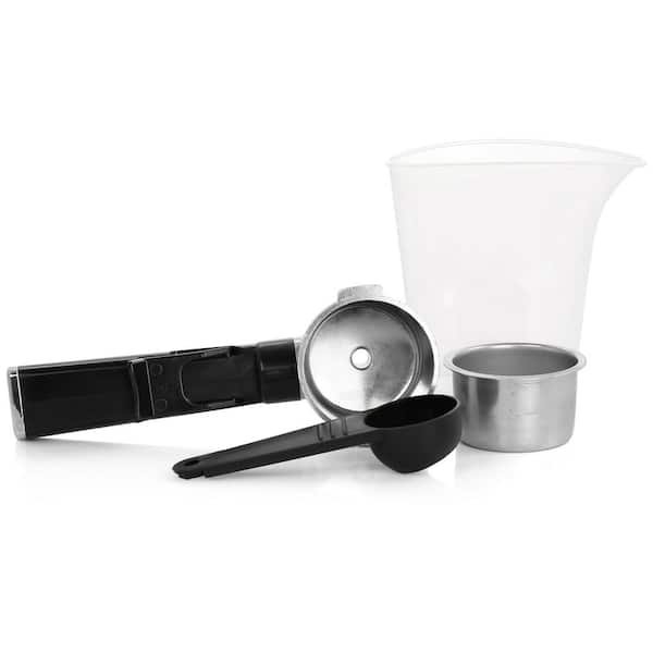 2.5-Cup Black Drip Coffee Maker, Steam Espresso Machine, Cappuccino and Latte