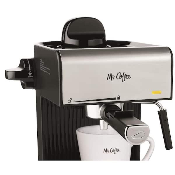 2.5-Cup Black Drip Coffee Maker, Steam Espresso Machine, Cappuccino and Latte