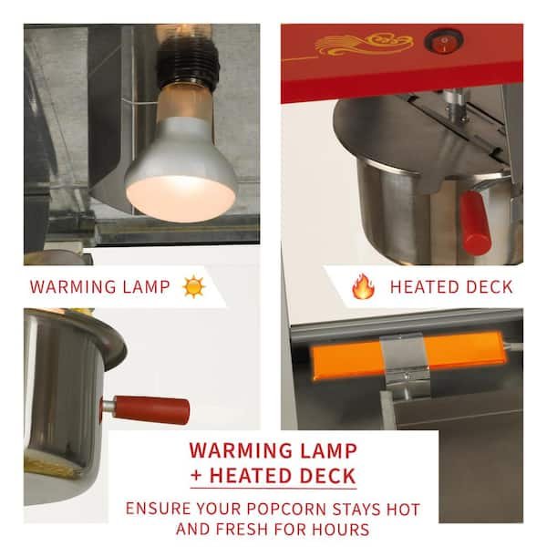 4 oz. Red and Gold Hot Oil Popcorn Machine with Cart