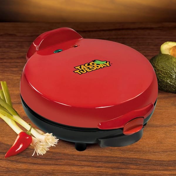 50.25 sq. in. Red Quesadilla Maker with Extra Stuffing Latch