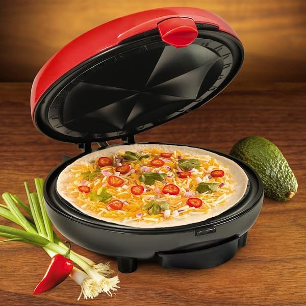 50.25 sq. in. Red Quesadilla Maker with Extra Stuffing Latch