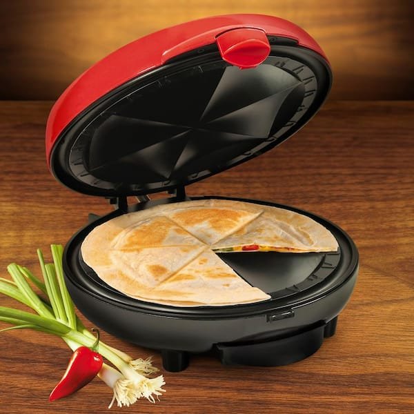 50.25 sq. in. Red Quesadilla Maker with Extra Stuffing Latch