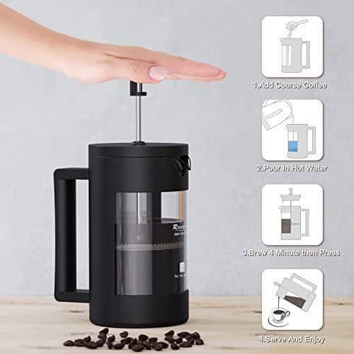 6-Cup 21 oz. Black French Press Coffee Maker