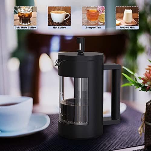 6-Cup 21 oz. Black French Press Coffee Maker