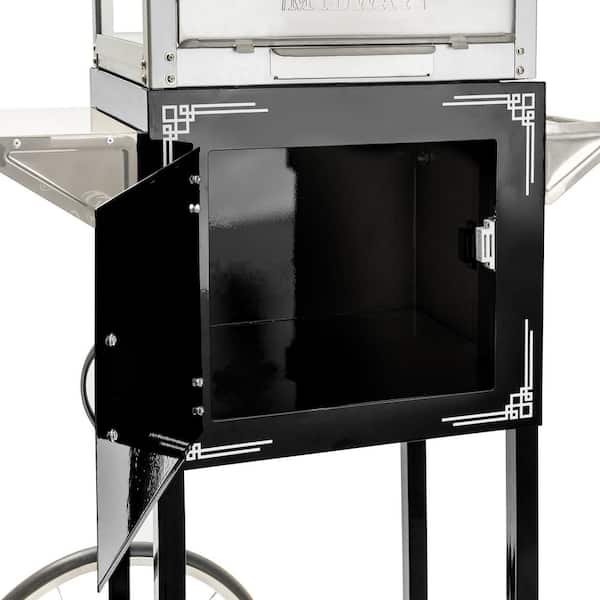 850 W 10 oz. Black Vintage Style Popcorn Machine with Cart