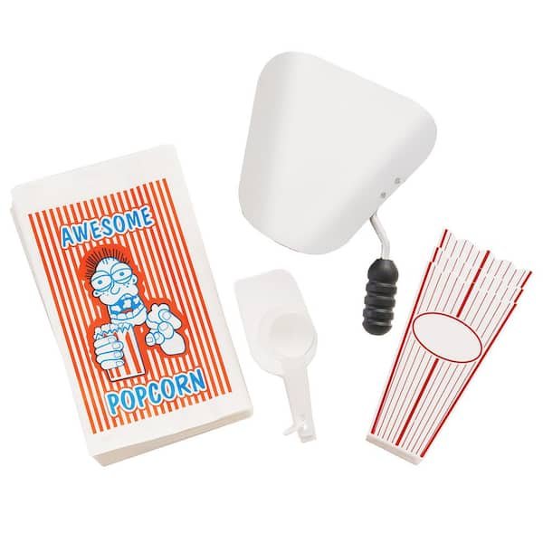 850-Watt 8 oz. Black Popcorn Machine with Cart with Kettle, Heated Warming Deck, and Old Maids Drawer