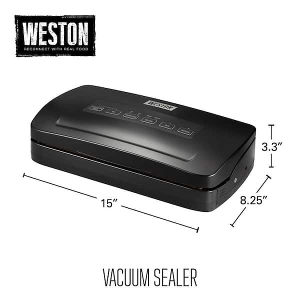 Black Food Vacuum Sealer with Roll Storage and Bag Cutter