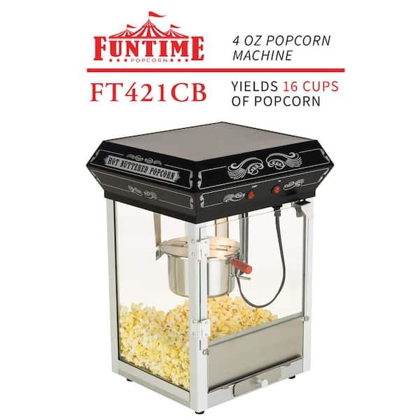 Carnival Style 4 oz. Black Countertop Popcorn Machine