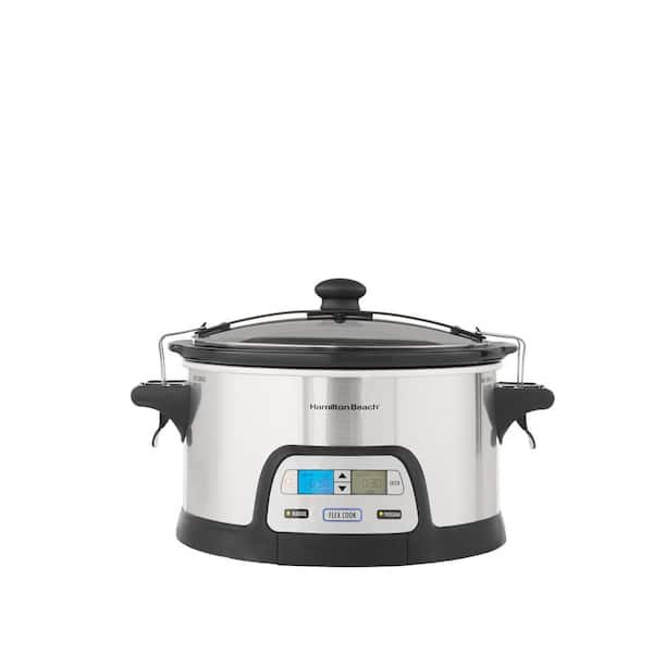 FlexCook 6 Qt. Silver Programmable Slow Cooker with Temperature ...