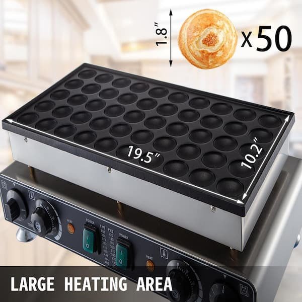 Mini Dutch Pancake Baker Waffle Cone 50 PCS 1700 W Commercial Electric Waffle Maker Machine 1.8 in. for Restaurants