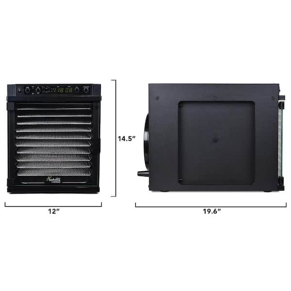 Sedona Express 11-Tray Black Stainless Steel Food Dehydrator with Built-In Timer