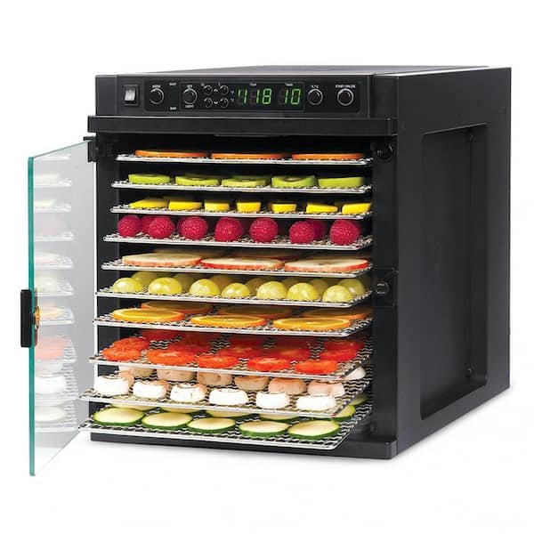 Sedona Express 11-Tray Black Stainless Steel Food Dehydrator with Built-In Timer